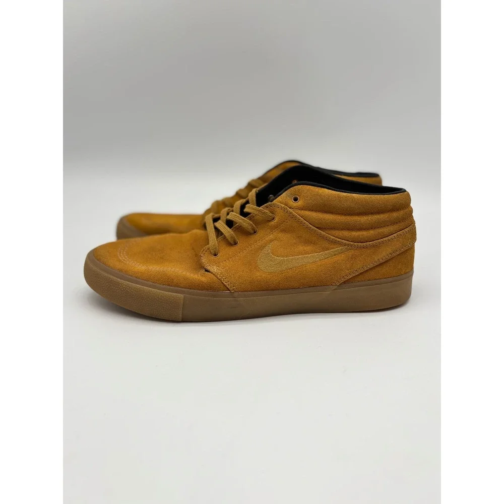 Nike SB Stefan Janoski Mid Wheat Suede Gum Sole Skate Shoes AT7324-700 Mens 12
